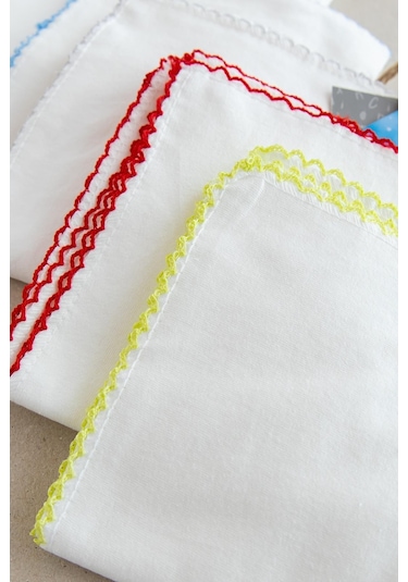 10Lu Pamuk Erkek Bebek Ağız Mendili Çok Renkli