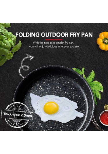 Neevoyu Hafif Katlanabilir Yapışmaz Kamp Omlet Tavası - Hızlı Isınma, Taşınabilir Çok Renkli