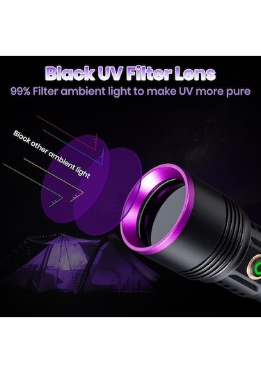 Tongxida 20w 365nm Profesyonel Güçlü Mor Uv Işık El Feneri Evcil Hayvan İd Açık Gri