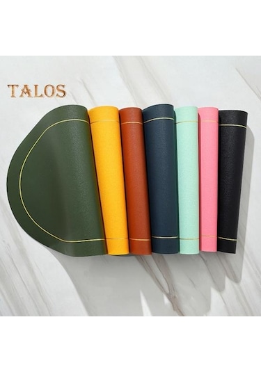 Koyu Mavi Yalıtım Pedi Kolay Temiz Suni Deri Placemat Ev Mutfak İçin Isıya Dayanıklı Masa Koruma Mat Koyu Mavi