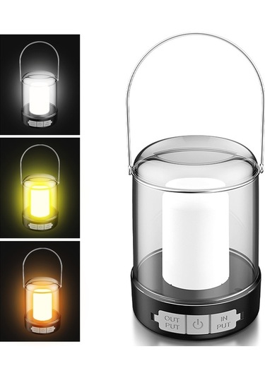 Pazly Dış Mekan Led Kamp Lambası Ipx4 Suya Dayanıklı Siyah Beyaz Diğer Diğer