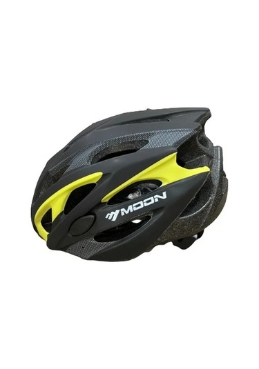 Moon Mv-29 Kask Işıklı - Mat Siyah Carbon Sarı - L Sarı - Siyah