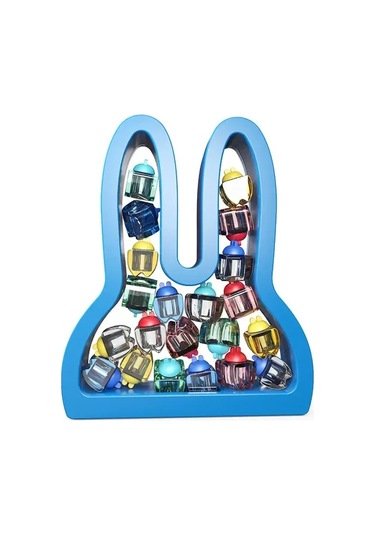 Moveevo Küçük Çocuk Diş Kutusu - Unutulmaz Anılar İçin Sağlam Saklama Kutusu, Bebek Dişlerini Koruyarak Dekoratif Bir Süs Eseri Tavşan Desenli - Mavi