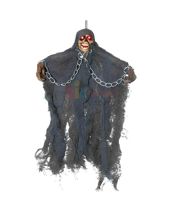 Halloween Cadılar Bayramı İskelet Korkuluk Işıklı Sesli 30 Cm Yeşil. Korku Aksesuarı Diğer