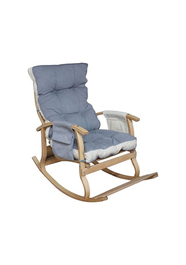 Mobildeco Padişah Lüx Grı Krem Ahşap Çift Renklı/cepli Sallanan Ceviz