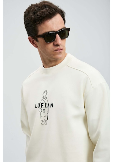 Lufian Simba Kırık Beyaz Erkek Sweatshirt 112030175 Kırık Beyaz