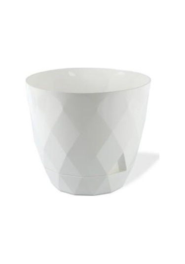Omnipazar Krs-450 Yakamoz Tabaklı Plastik Saksı Takımı 0.3 Litre No 0 Beyaz