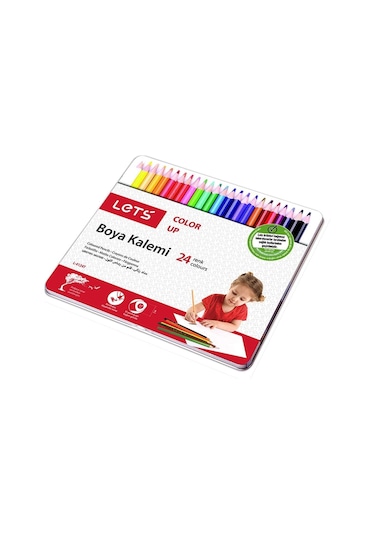 Lets Tam Boy Boya Kalemi 24 Renk Metal Kutuda L-4124t