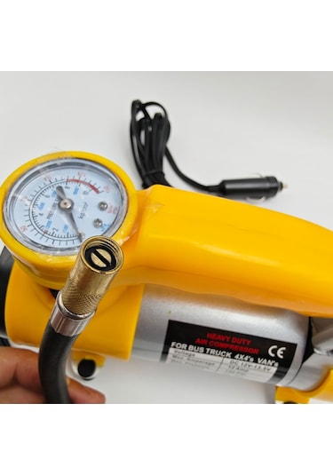 Metal Yüksek Güçlü Elektrikli Lastik Hava Pompası Sarı