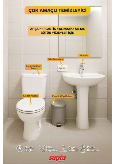 Supta Mix Çok Amaçlı Temizlik Maddesi 6 x 1 L