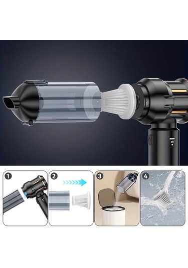 Fochsia Black Golden Kablosuz Şarjlı Yüksek Güçlü El Süpürgesi Ev Araç Toz Toplayıcı Üfleyici
