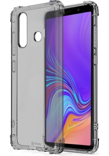 Blogy Galaxy A9 2018 İle Uyumlu Crystal Fit Kılıf Smoke Black