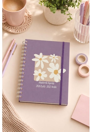 Lizy 2026-2027 Akademik Ajanda - A5 Spiralli Planner Tasarım-7 Mor