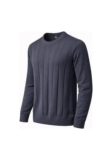 Classics Men Slim Fit Bisiklet Yaka Uzun Kol Erkek Triko - 7520 Lacivert