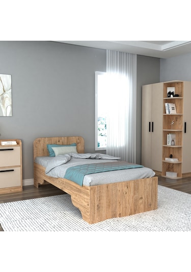 Arnetti Karyola 90x190 Luses Karyola Atlantik Çam Bej