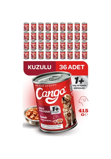 Cango Yetişkin Yaş Köpek Maması Kuzu Etli 415gr 36lı
