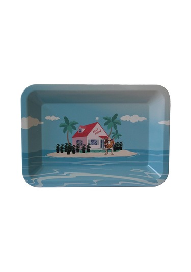 Küçük Metal Tepsi Cennet Adası Mavi