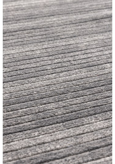Koza Halı Stripe Antrasit Kilim Kaymaz Taban Salon Oturma Odası Antre Halıs Antrasit