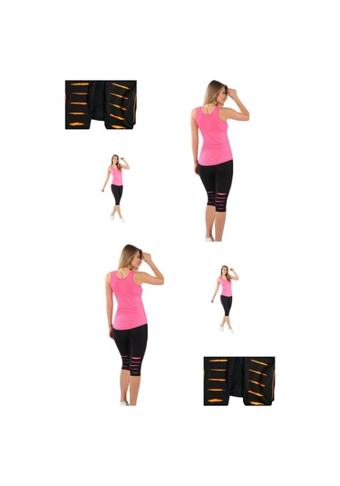 Besttrend Kadın Yırtık Sporcu Kapri Tayt Edy371 Siyah