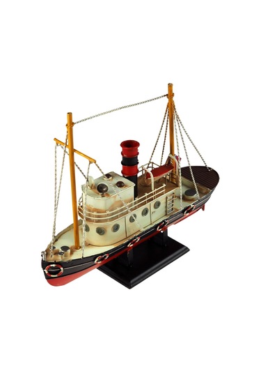 Dekoratif Retro Metal Balıkçı Teknesi Vintage 33cm No.2