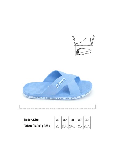 Gezer Erkek Yazlık Airblow Islak Zemine Uygun Günlük Ev Bahçe Havuz Terlik Mavi
