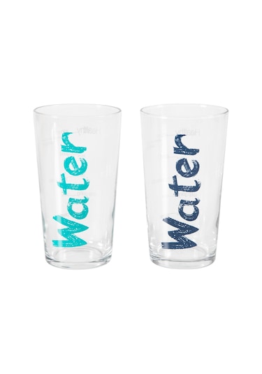 Mudo Home Water Bardak 570 Ml 2'li Set -mavi&turkuaz Şeffaf