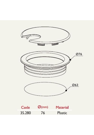 Plastik Kablo Kapağı Çap 63mm