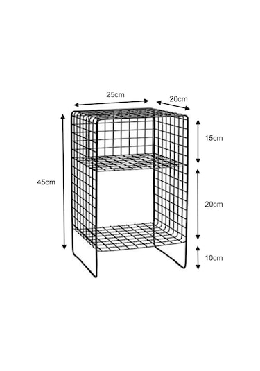 Metal Sehpa Iskandinav Model Kafes Tel Ayaklı Raf Wd108