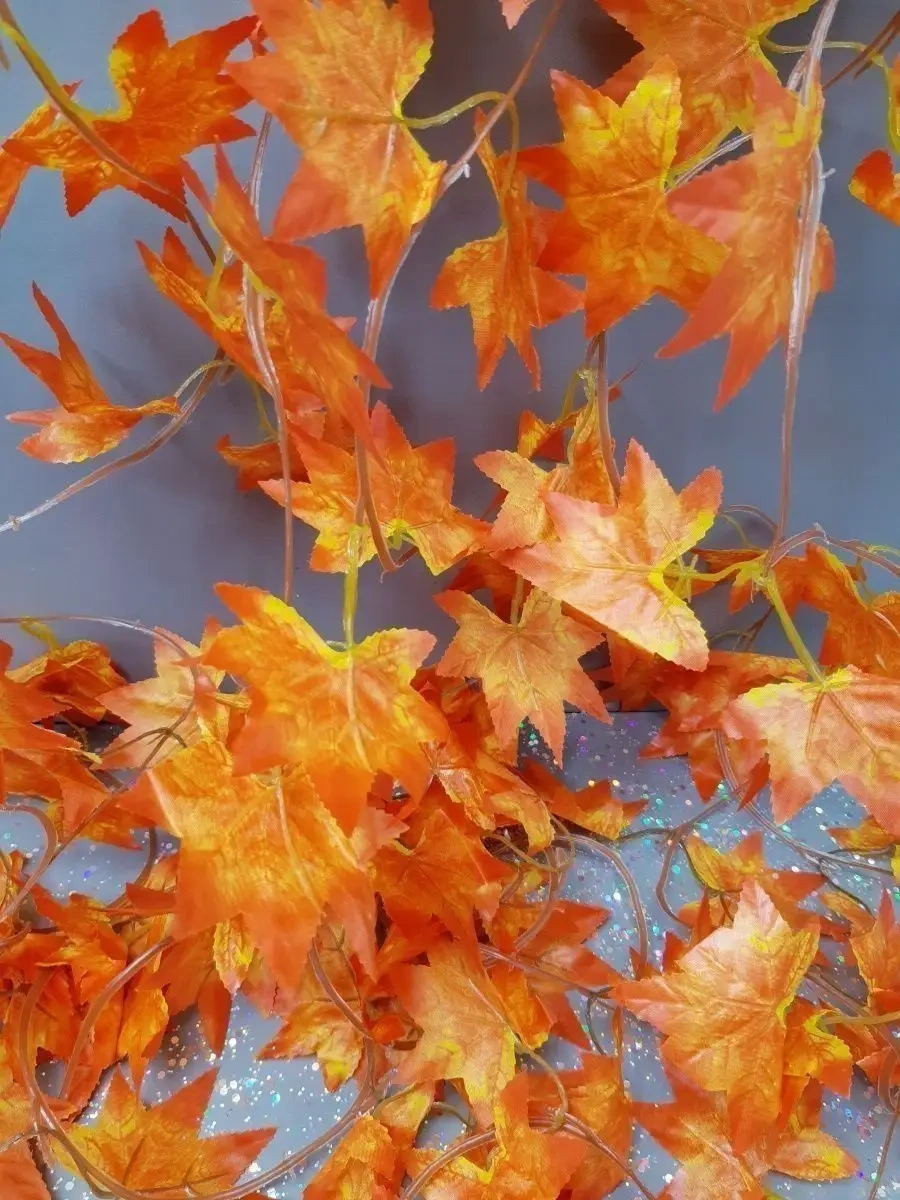 Love Land Işık Zinciri Asarak Yapılmış, Sonbahar Yaprakları, Sonbahar, Cadılar Bayramı Dekoru 117605280 Turuncu