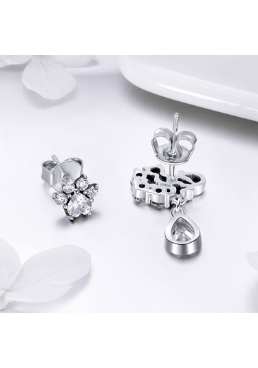 S925 Ayar Gümüş Kedi Retro Küpe Kadın Küpe