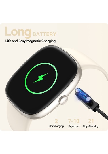 Geeroyoo Anyloop Alw1 Akıllı Saat, 1.69" Ekran, 24/7 Kalp Atımı Ve Spo2 İzleyici, Uyku/adım/hedef Takibi, 100+ Spor Modu, Ip67 Su Geçirmez, Android/ios Uyumlu, Bej