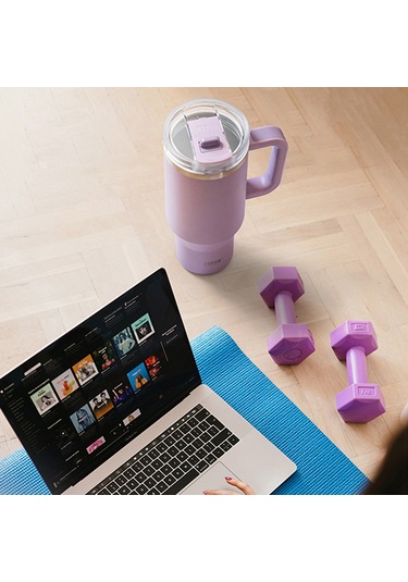 Tyeso Qq Termos Sızdırmaz Pipetli Çift Duvarlı Vakumlu 900ml TS-8866MR Mor