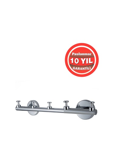 Çelik Banyo Paslanmaz Pirinç Flora 5'li Bornozluk Askılık Krom