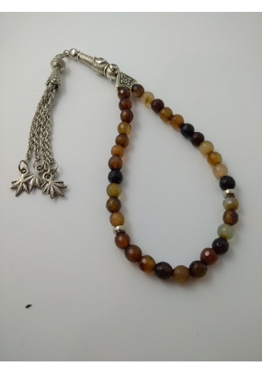 Kahve Akik Taşı Tespih / Doğaltaş Tespih 6 Mm N11.6778