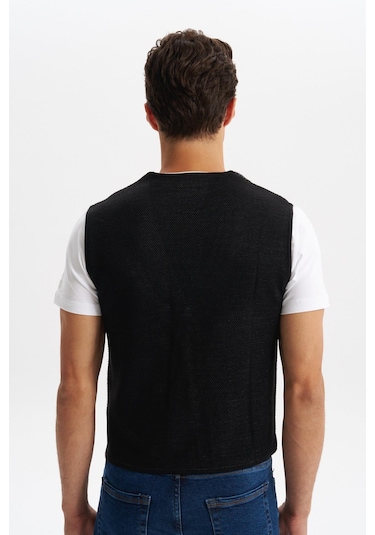 Arma Erkek Slim Fit Örme Likralı Pike Yelek Kısa Kollu, %90 Akrilik %10 Wool K0yyo0857 Siyah Arma Erkek Slim Fit Örme Likralı Pike Yelek Kısa Kollu, %90 Akrilik %10 Wool K0yyo0857 Siyah