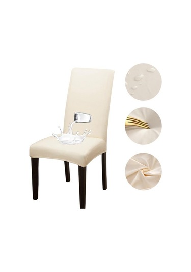 Bej Semıga Elastik Koltuk Kılıfı Sandalye Kılıfı Su Geçirmez