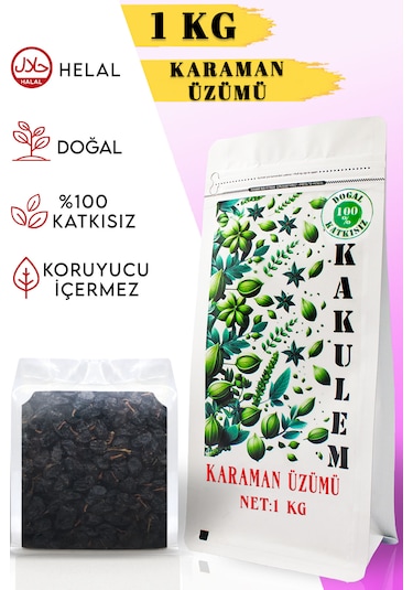 Kakulem Siyah Çekirdekli Karaman Üzümü 1 KG