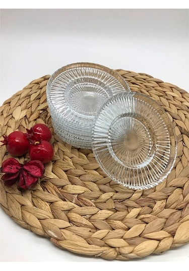 Riva 6 Lı Çay Tabağı  Elysia Çay Bardağı İle Uyumlu-9023073025283 Şeffaf