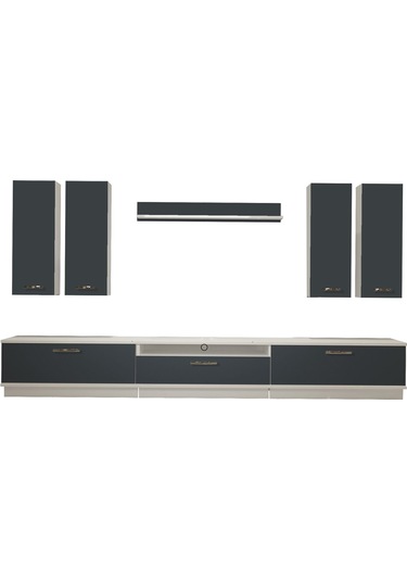 Decoraktiv Trendstyle 8d Mdf Tv Ünitesi Tv Sehpası Beyaz - Antrasit