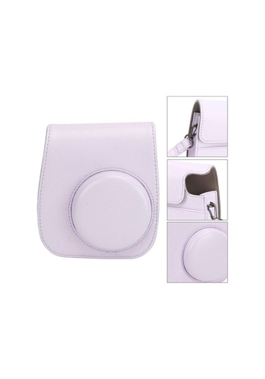 Geeroyoo Fujifilm Instax Mini 12 İçin Mor Pu Kamera Kılıfı + 64 Fotoğraf Albümü + 4 Renk Filtresi + 15 Çeşitli Çerçeve + Sticker Seti - Tam Koruma Ve Kreatif Fotoğraf Deneyimi