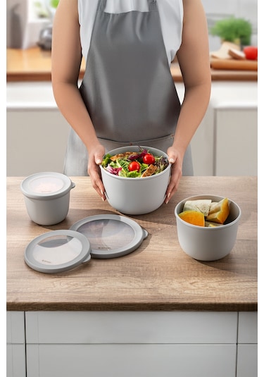 Emsan Lora 3'lü Saklama Kabı Gri Gri