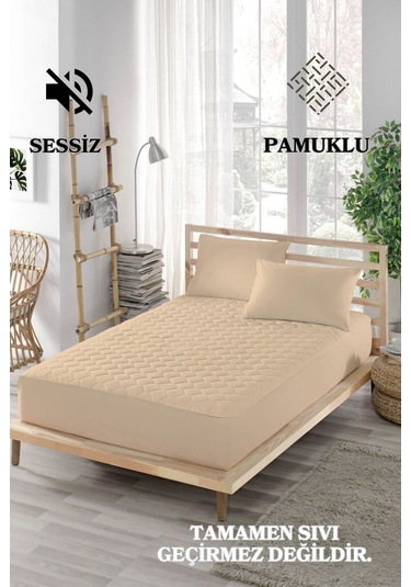 Ely Parker Sessiz Alez Kahve Yatak Koruyucu Kapitoneli Pamuk Fitted Tek Çift Kişilik Bebek Alezi ELYPRKR00580 Kahverengi