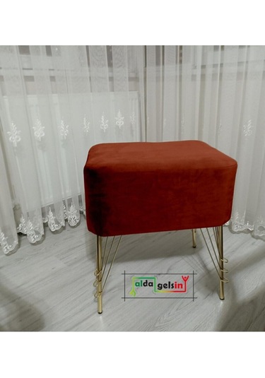 Ultra Lüks Metal Ayak Alda Parrot Puf Gold Kiremit