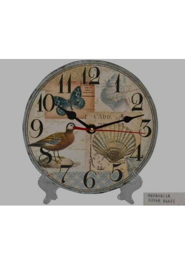 Saatler-MB YUVARLAK KUŞ TEMALI DUVAR-MASA SAATİ-18*18*3 CM