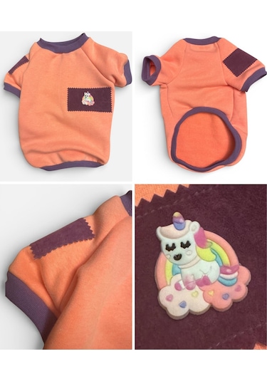 Sevimli Unicorn Marşmelov Pembe Köpek Polar Sweatshirt