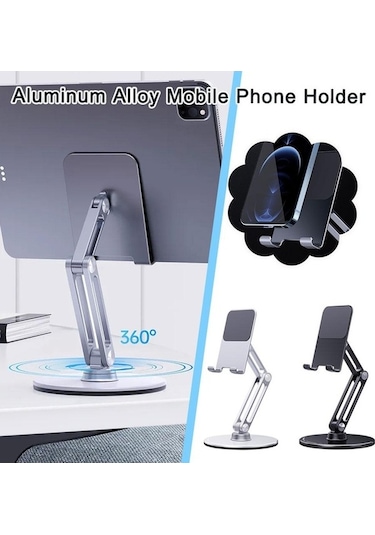 Tongxida Cbtx Boneruy L06x Telefon Standı - 360 Dönüşümlü, Koyu Gri Standı Koyu Gri