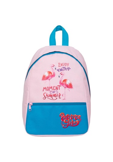 Superbag Kız Çocuk Anaokulu Çantası Flamingo Desenli Sırt Çantası Kreş Çantası Pembe