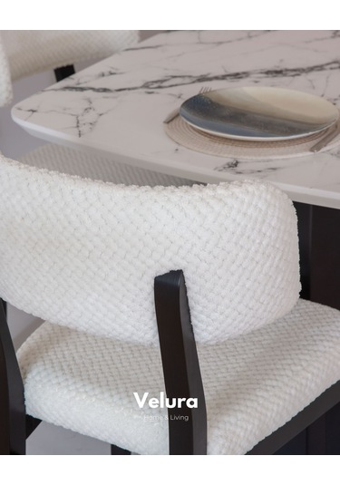 Alora Yemek Odası Takımı Yemek Masası + 4 Adet Sandalye Siyah