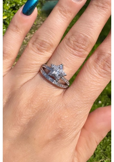 Silver Çift Sıra Yıldız Yüzük Silver