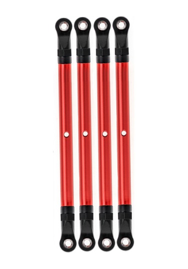 Aubyhe Kırmızı 8'li Alüminyum Kumanda Arabası Bağlantı Kolu Seti - Axial 1/10 Scx10 313mm, Trx4 Ve 90046 Modeli İçin Değiştirme Parçası